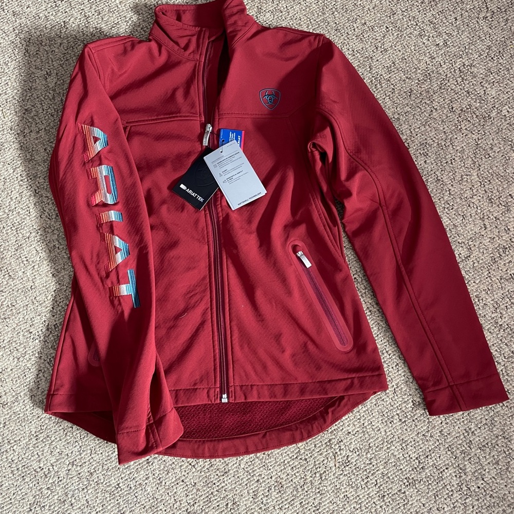 Sm Ariat Red Full-Zip Softshell Jacket
